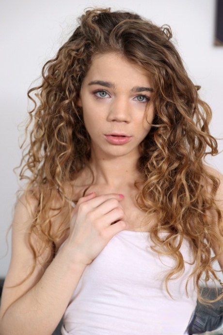 thin brunette curly hair beach pretty image